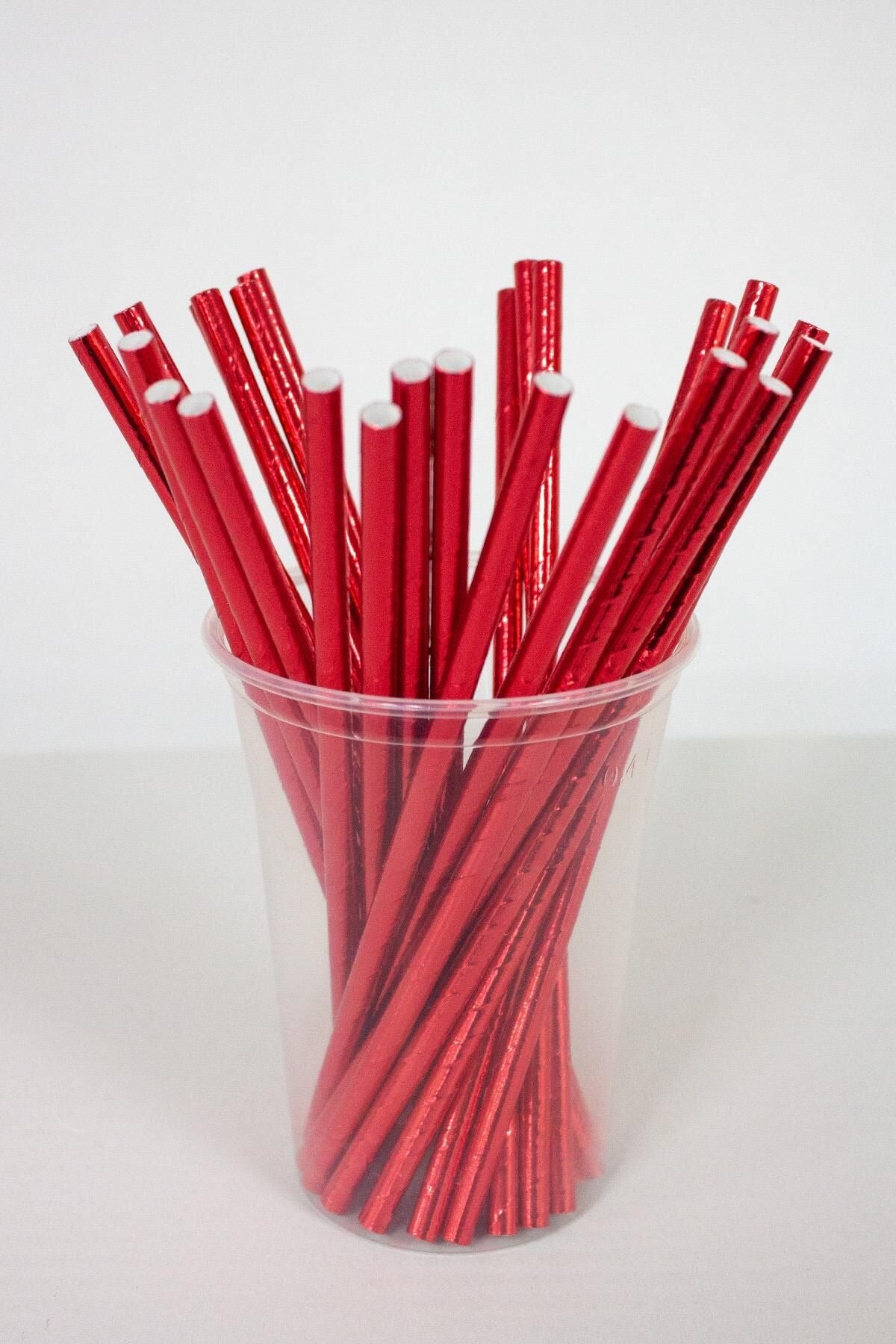 Kağıt Pipet Metalize Kırmızı (25’li)