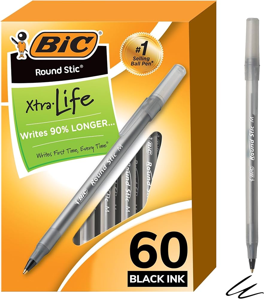 Bic Round Stick Tükenmez Kalem 60'lı Siyah